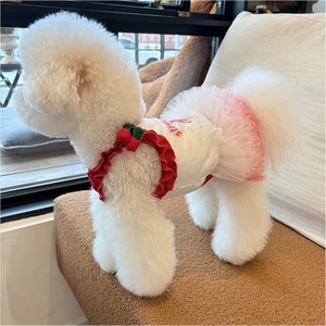 Pizzo cane abito da sposa gatto gonna da sposa cucciolo con paillettes ricamo fiore matrimonio cane vestiti estate gatto floreale principessa abito - Product Image 6