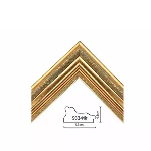 Factory Wholesale Hotel Decor High Quality Wall Hanging Solid Wood Golden Color Design Antique Wood Frames