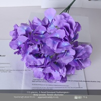 Buket Bola Bunga Hydrangea Sutra Buatan Dekorasi Halloween Buatan Tangan Serbaguna untuk Meja