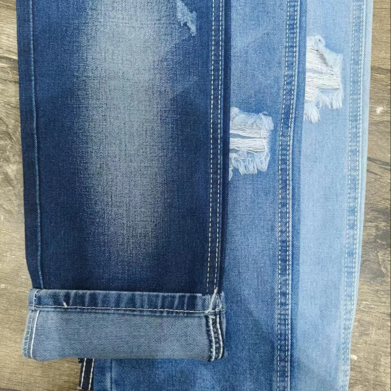 Color Lock Technology Special Deep Blue Twill Woven Cotton Viscose Blend Breathable Extra Wide Denim Fabric for Boys Girls
