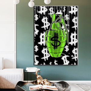 Quadro su Tela con Graffiti Artistici, Simbolo del Dollaro, Arte Murale, <span class=keywords><strong>Poster</strong></span> di Strada e Stampe, Decorazione Moderna per <span class=keywords><strong>Soggiorno</strong></span>, Immagini da <span class=keywords><strong>Parete</strong></span> - Product Image 4
