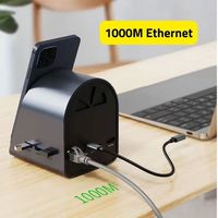 Hub stasiun Dok Tipe C pengisian daya seluler, nirkabel 10-in-1 untuk komputer Laptop PC Hub C