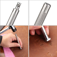 Vente chaude 32pcs Outils d'artisanat du cuir Kit de timbres de motif d'art en acier Outil d'estampage du cuir