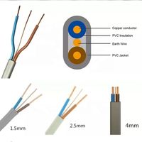 BS 6004 450/750V Kupfer-PVC-Elektrokabel 2,5mm mit 1,5mm Erdungskabel in Grau, Flachkabel