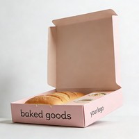 Boîte d'emballage écologique pour boulangerie à emporter, sauce à tremper, biscuits, gâteaux, pain, boîte d'emballage pour la restauration rapide, boîte d'expédition avec séparateur