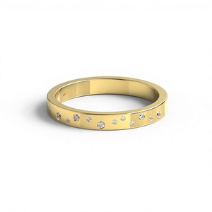 แหวนเพชรทรงกลมเจียระไนแบบกระจายตัว ชุบทอง 18K 14K หรูหรา แหวนเพชรแล็บโกรว์ แหวนแต่งงาน แหวนสวมใส่ได้ทุกวันสำหรับทุกเพศ - Product Image 1