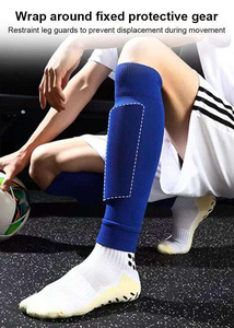 Protège-tibias respirant et antidérapant pour le <span class=keywords><strong>football</strong></span>, en Spandex et Nylon, pliable, durable, avec soutien du mollet et manchon de protection sans pied - Product Image 5