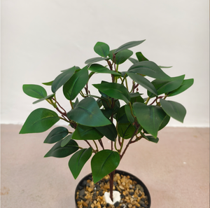 Plante verte artificielle à <span class=keywords><strong>tige</strong></span> unique, feuille <span class=keywords><strong>de</strong></span> <span class=keywords><strong>laurier</strong></span> à 5 branches avec veines en maille, décoration paysagère - Product Image 2
