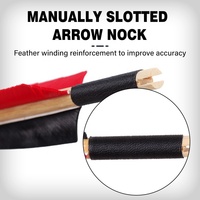 Flèches en bois SPG pour tir à l'arc, 8 mm, traditionnelles, pour la chasse, pointes de flèches mongoliennes, accessoires, plumes de dinde de 5 pouces, flèches en bois