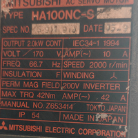 Mitsubishi CNC, moteur servo Mitsubishi, moteur Mitsubishi HA100NC-S