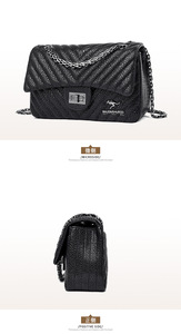 Nouveau petit carré diamant treillis sac Pu solide fermeture éclair mode unique épaule sac de messager avec chaîne dames sac à main - Product Image 4