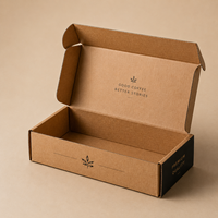 Boîte d'expédition en carton ondulé kraft robuste, écologique et réutilisable, personnalisée pour l'emballage de coffrets cadeaux de café avec insert