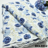 Superbe Tissu en Dentelle Guipure/Cordon Doux pour la Peau, Dentelle du Nicaragua, Dentelle du Sénégal, Tissu Floral 3D pour Robe de Mariée