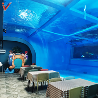 Aquarium rond en acrylique transparent écologique Leyu sur mesure, vue sur le port, vente directe d'usine