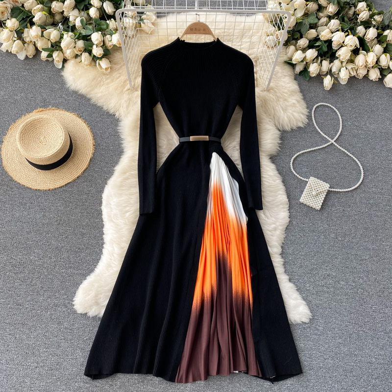 brown knit top dress RHYTHM MADDIE KNIT SCOOP NECK MINI DRESS main image 0