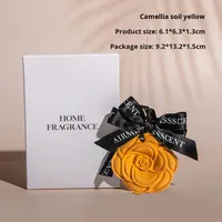 Diffuseur d'air pour voiture en gypse à la fleur de camélia, parfum longue durée pour placard, toilettes, tablette parfumée, décoration d'intérieur suspendue, aromathérapie