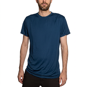 Men's Navy Blue Short Sleeve Quick Dry Polyester T-Shirt for <b>Surfing</b> Water Activities - Product Image 1