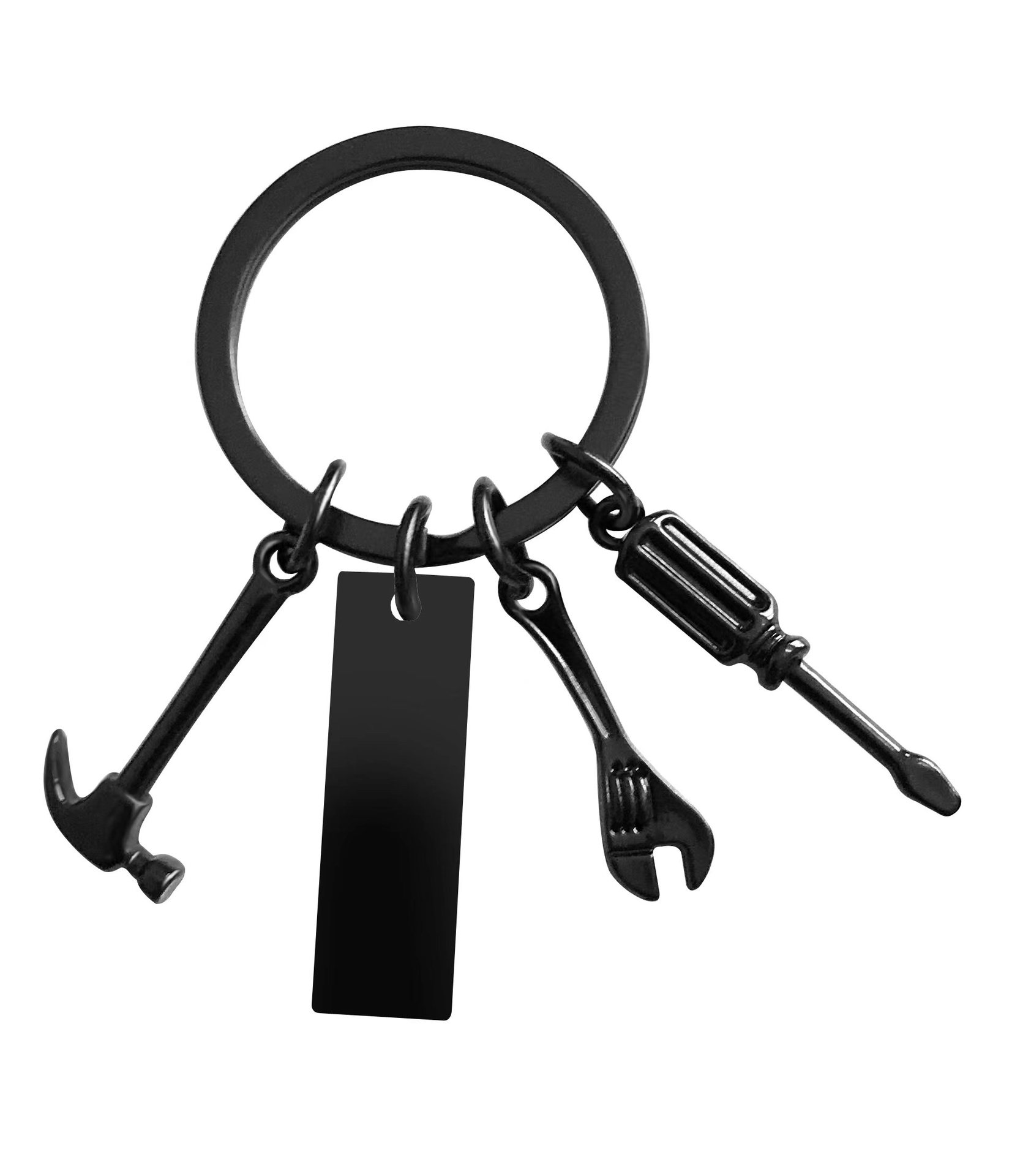 Petit porte-clés long noir 28*9mm