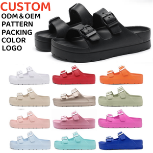 Sandales plates à plateforme pour femmes EVA Custom BK 2024, double boucle réglable, soutien <span class=keywords><strong>de</strong></span> la voûte plantaire, amorti, antidérapantes, été, <span class=keywords><strong>plage</strong></span> - Product Image 1