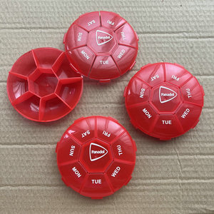 Cheap Promotion Round Pill Boxes 7 Day Medicine Box Plastic Cute 7 Days Round Pill Box for Promotion Pill Box Week Pill Box