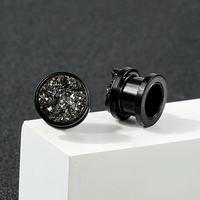 Vente en gros de tunnels en acrylique en acier inoxydable pour piercing Tunnels d'oreille en cristal pour bijoux de piercing Tunnels d'oreille Jauges d'oreille