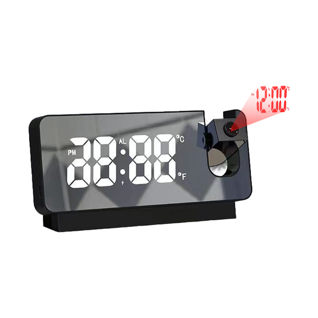 LED Cosmetic Mirror Digital Projection Alarm Desktop Electronic Clock for Intelligent Living Room Decoration for Bedroom Office