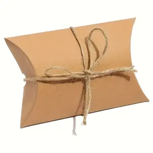独特图案婚礼糖果巧克力饼干赞盒烫印牛皮纸枕头礼品盒