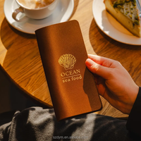 Porte-chèques de luxe en cuir PU pour restaurants, avec pochette à monnaie, pochette de serveuse, présentoir de factures, carnet de service