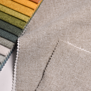Tela de sofá textil para el hogar barata al por mayor, tela tipo Lino, tela tejida para tapicería de poliéster 100%/silla de sofá para sala de estar - Product Image 3