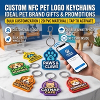Gantungan Kunci NFC Stainless Steel Logo Kustom Ramah Lingkungan dengan Tag Hewan Peliharaan PVC 2D untuk Merchandise Hewan Peliharaan, Hadiah Promosi, dan Souvenir