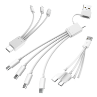 Câble plat TPE en gros d'usine, câble de charge rapide USB Type-C 4 en 1 3A, 15 cm, court, conducteur en cuivre pur