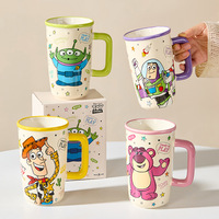 Tasse en céramique Toy Story, motif dessin animé Woody, Buzz, ours fraise, grande capacité, pour couple, usage quotidien