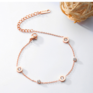 Spedizione veloce In Acciaio Inox In Oro Rosa di cristallo del Commercio All'ingrosso Catena cavigliera per Le <span class=keywords><strong>Donne</strong></span> - Product Image 2