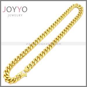 24k PVD 스테인레스 스틸 힙합 쿠바 체인 목걸이 <span class=keywords><strong>24</strong></span> 인치 마이애미 초커 방수 패션 남성 목걸이 - Product Image 3