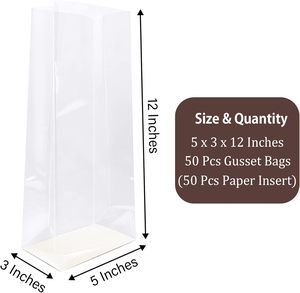<b>Clear</b> CPP Plastic Side Gusset <b>Bag</b> with Gravure Printing Heat Sealable Recyclable for Sugar Packaging - Product Image 4