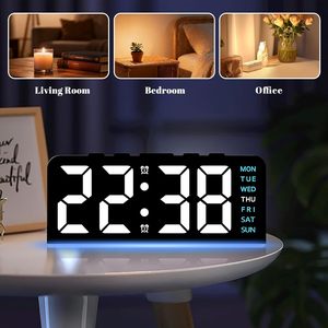 OEM/ODM 24-Hour Light-Up <b>Bed</b> <b>LED</b> Digital Smart Table Clock with Temperature & Voice Control for Bedroom Decor - Product Image 4