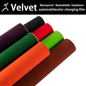 Tissu doux en daim velours noir pour voiture, <span class=keywords><strong>film</strong></span> d'emballage en vinyle pour intérieur de voiture, <span class=keywords><strong>film</strong></span> de décoration en pvc, prix de gros - Product Image 4