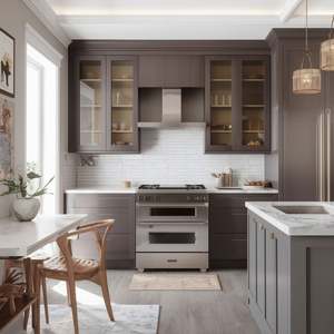 Gabinete de Cocina Blanco Estilo Shaker, Madera Maciza de Lujo con Piedra de Cuarzo, Muebles de Madera Hechos a Medida, Madera Maciza Americana - Product Image 2