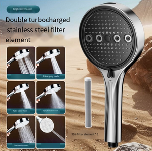Cabezal de Ducha Presurizado de Acero Inoxidable 316 con Filtro, Alta Presión, Rociador de Lluvia Americano, Cabezal de Ducha de Mano, Set de Ducha Desinfectante - Product Image 2