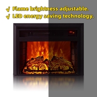 Insert de cheminée électrique moderne en bois décoratif avec flamme LED, télécommande, lumière décorative, insert de cheminée en verre OEM