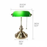 Lampe de banquier rétro moderne avec abat-jour en verre vert bleu orange et blanc E26 DC Powered Décoration de chambre à coucher