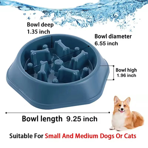 Diskon besar mangkuk makanan lambat anjing kucing untuk mencegah mencekik melindungi kesehatan hewan peliharaan cocok untuk anjing kecil ukuran besar sedang perlengkapan hewan peliharaan - Product Image 5