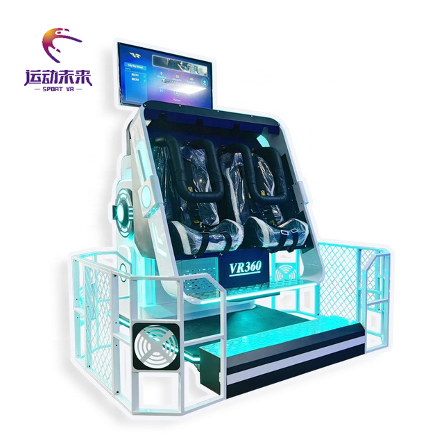 SportVR 9D VR 360 2-Seat Roller Coaster Fly Simulator Game Machine 20+ Games 22-inch TV Metal Frame 3000W 220/110V