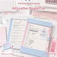 Porte-documents magnétique en cuir PU A4 personnalisé avec logo OEM, vente en gros, organiseur de documents avec clip
