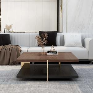 طاولات قهوة مربعة جديدة لعام <span class=keywords><strong>2026</strong></span> لغرفة المعيشة، طاولة قهوة خشبية سوداء لأثاث غرفة المعيشة - Product Image 6