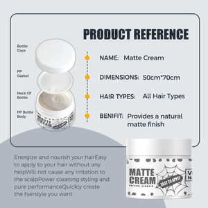 Barber Natural Matte Finish <span class=keywords><strong>Crème</strong></span> coiffante <span class=keywords><strong>pour</strong></span> hommes non grasse <span class=keywords><strong>pour</strong></span> <span class=keywords><strong>cheveux</strong></span> courts <span class=keywords><strong>bouclés</strong></span> et longs - Product Image 6