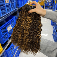 Lot de mèches de cheveux humains 100% vierges cambodgiens, cuticules alignées, double tirage, boucles Pixie, double trame