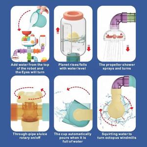 Tuberías de agua para niños pequeños, juguete de baño para bebés, hora de baño DIY, Tubos de Pared, bañera, juguete, cascada, ducha giratoria, <span class=keywords><strong>juego</strong></span> de agua - Product Image 2