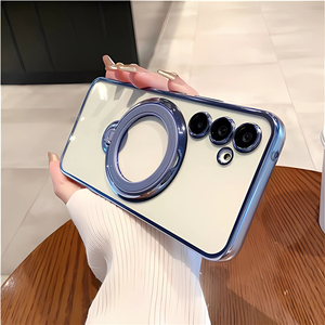 Funda Protectora para Teléfono con Soporte Magnético Transparente <span class=keywords><strong>y</strong></span> Galvanoplastia para Samsung S23 Ultra S22 Plus S20FE A54 A34 A24 A14 A52 <span class=keywords><strong>A32</strong></span> A23 A13 A12 <span class=keywords><strong>5G</strong></span> - Product Image 4