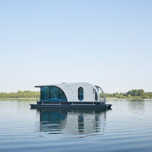 Casa Capsula Prefabbricata con Struttura in Acciaio Rotonda Galleggiante, Alimentata a Energia Solare, Soluzione Abitativa Ecologica e Portatile per Esterni - Product Image 1